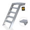 Scafom-rux escalera de aluminio - [5 peldaños] escaleras de exterior - 1 metros de alto, 58 cm de ancho, 45 grados - para estanque, jardín y acceso a edificios - escaleras con descansillo