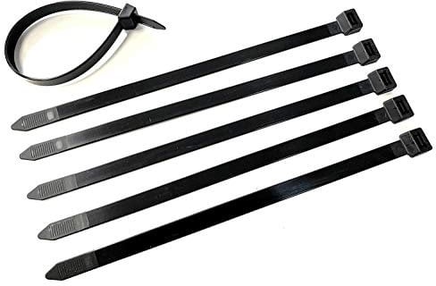 Bridas resistentes de 12 mm x 290 mm, bridas de nailon ultra fuertes de grado industrial con resistencia a la tracción de 110 kg (10, negro)