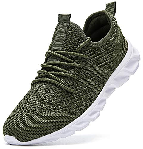 Damyuan Herren Laufschuhe Turnschuhe Sportschuhe Running Sneaker Freizeit Straßenlaufschuhe Fashion Leichtgewichts Atmungsaktiv Walkingschuhe Outdoor Fitness Jogging Sportsschuhe Grün 42 EU