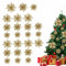 BELLE VOUS 24pz Fustella Poinsettia Natale - Fiori per Albero di Natale Oro Glitterati - 3 Misure - Addobbi Albero di Natale Fiori Seta per Decorazioni Albero di Natale, Ghirlande ed Arte