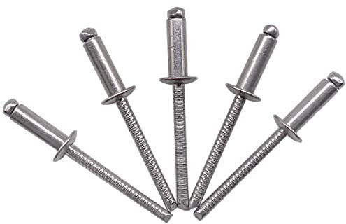 (100 Stück) Edelstahl Blindnieten 4,8 x 12 mm Kuppelkopf Pop Nieten DIN 7337 A2 Niete Nutdorn (100, 4,8 x 12 mm)