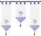 Joyswahl Voile Scheibengardine Miniflächenvorhänge mit Schlaufen Küchengardine mit Folral Stickerei Muster 3er Set Kurzstore Bistrogardine Violett (20 cm breit, 1 x 50 cm Länge und 2 x 70 cm Länge)