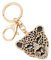 BAOFUYA Tigre Porte-clés Mode Cristal Léopard Tête Porte-clés Tête de Léopard Sac de Voiture Pendentif (Or)