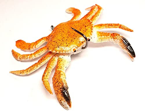 Soft 3D Crab 100mm 44g 4/0 Double Hook Wreck Jig Lure Savage Real Look Bait Tango Peeler