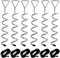 SINJEUN Set of 6 31 CM Trampoline Anchor Kit, Heavy Duty Trampoline Ground Anchor Kit with 2.3M Adjustable Straps, Trampoline Tie Down Kit Spiral Ground Pegs for Tents, Swings, Garden Sheds, Black
