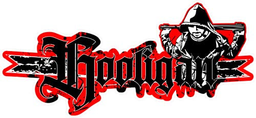 stickerpoint24 Hooligan Aufkleber Rot Vinyl Oldschool Outdoor 15x7cm Kratzfest 3 Jahre Metall Wand