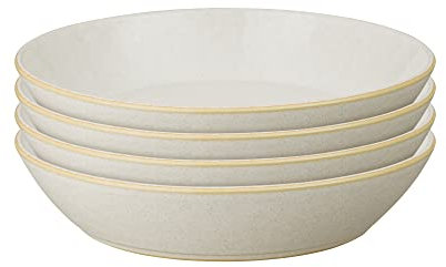 Denby - Impression Cream Pasta Bowls Set of 4 - Dishwasher Microwave Safe Crockery - Ceramic Stoneware Tableware