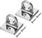 PATIKIL Pad Eye Plate U Hooks, 2 Pack Metal Ceiling Hook Wall Mount Loop with Screws Hardware Ring Hooks for Hanging Ropes in Queue Barrier, Silver