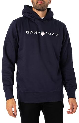 Gant Herren Printed Graphic Hoodie Kapuzenpullover, Evening Blue,L