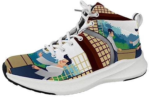 Herren Laufschuhe Sneaker Mann üben Aikido im Dojo, Gummisohle, atmungsaktiv, bequem, modische Schuhe, Mehrfarbig, 11.5 US