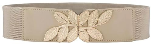 Doneboo Ceinture extensible pour femmes, ceinture élastique flatteuse, boucle dorée, ceinture de 5.5cm de large pour femmes