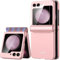 Miimall Custodia Compatibile con Samsung Galaxy Z Flip 5, Cerniera Magnetica, Pellicola Protettiva HD, Cover Antiurto PC, Case Antiscivolo Protettiva Sottile per Samsung Galaxy Z Flip 5, Rosa