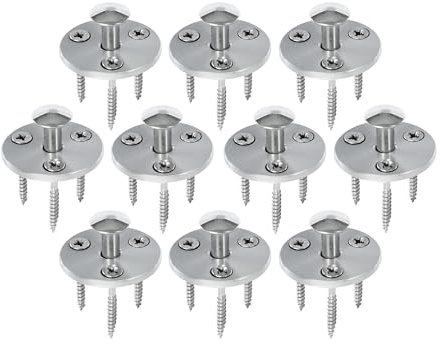 Piton Douille Rétractable + 3 Vis | pour Fixation bâche Couverture de Piscine sur Plage Bois | Alu/INOX | Lot de 10 pièces - POOLCO