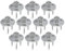 Piton Douille Rétractable + 3 Vis | pour Fixation bâche Couverture de Piscine sur Plage Bois | Alu/INOX | Lot de 10 pièces - POOLCO