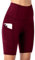 DDOBB Damen Radlerhose mit Taschen High Waist Sport Shorts Damen Sommer Kurze Sporthose Blickdicht Yoga Shorts Leggings Hose Gym Fitness Outdoor(Weinrot,M)