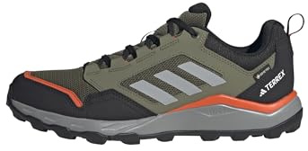 adidas Men's Terrex Tracerocker 2 Gore-TEX Trail Running Shoes, Olive Strata/Charcoal Solid Grey/Semi Impact Orange, 9.5 UK