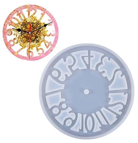 MoreChioce Harz-Silikonformen,Uhr Silikon Epoxidharz DIY Epoxy Uhr Silikonform Kreative Wanduhr Silikonharz Uhr Resin Formen für Wanduhr DIY Kunst Heimdekoration