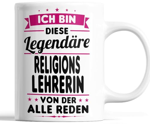 Religions Lehrerin Tasse | ich bin diese legendäre Religions Lehrerin | Lehrerin Geschenk Religions Tasse Frauen Kaffeebecher lustig