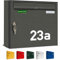 AL Briefkastensysteme Briefkasten Anthrazit mit Hausnummer DB 703 - Basic 1er Briefkasten Anthrazit mit Namen und Hausnummer wetterfest Din A4 - Postkasten mit Hausnummernschild personalisiert