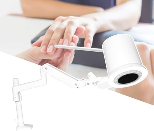 Vacuum Dust Collector Nail Tech,With Independent Stepless Knob Control Box,Universal Desktop Mounting Base,Changeable Filter,360° Bracket Arm