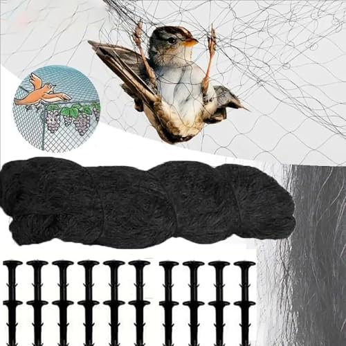 Filet Anti Oiseaux,Filet De Protection,Filet Anti Pigeon,30x5m Réutilisable Filet Anti Pigeon avec 20 Ancrages,Maille 5 * 5,et Résiste Aux Intempéries pour Protéger Potagers Fruits Contre (30 * 5M)
