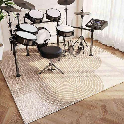 Schlagzeugteppich Schalldicht Drum Teppich rutschfest Trommelteppich Musikinstrumente Bodenmatte Professionelle Schlagzeug Teppich Elektronisches Jazz Schlagzeug Kit für Bass Snare Drum 200 x 180 cm