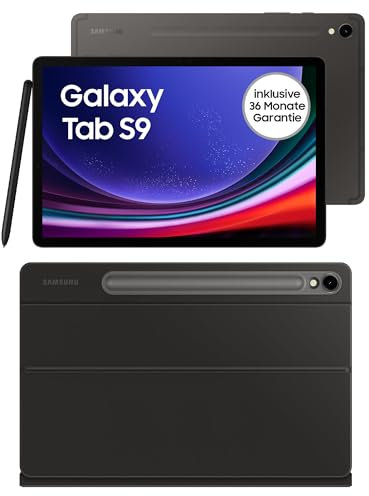 Samsung Galaxy Tab S9 AI-Android-Tablet, Wi-Fi, 128 GB / 8 GB RAM, MicroSD-Kartenslot, Inkl. S Pen, Simlockfrei ohne Vertrag, Graphit+Keyboard Cover, Black