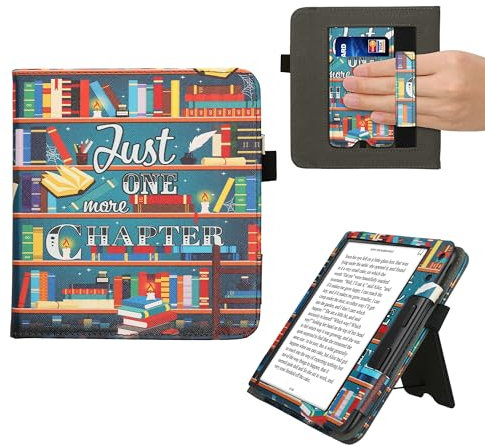 kwmobile Custodia Compatibile con Kobo Libra Colour - Case Custodia Ecopelle Cover con Chiusura Magnetica Autosleep - Ancora Un Capitolo Multicolore