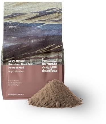 Numeira Totes-Meer-Schlammpulver, Peeling-Tonerde-Maske, Körperpeeling 1kg | Mineralstoffreiche und sanfte Peeling-Tonerde-Maske, Gesichtsmaske für Männer und Frauen, Porenreinigung, für die Hautpflege