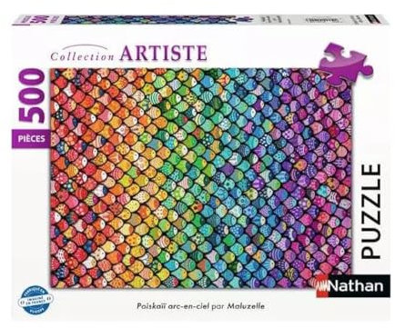 Nathan Puzzle für Erwachsene – Puzzle 500 Teile – Regenbogen/Maluzelle Poiskaï – Erwachsene und Kinder ab 12 Jahren – Hochwertiges Puzzle – Kollektion Flucht – 12001442