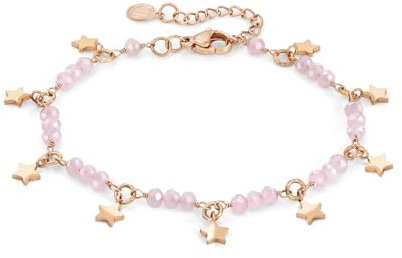 Nomination - Bracciale Donna, Collezione Mon Amour in Acciaio e Cristalli, Finitura Oro Rosa, Lunghezza Regolabile 16-19 cm, Elegante, Regalo Donna, Confezione Originale (Stella)