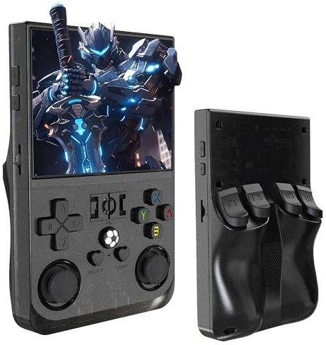 R36 MAX Consola de Juegos Retro portátil,64/128GB,18000/22000 Juegos,Mini emulador de Juegos portátil,Sistemas Linux de código Abierto,Pantalla Grande de 4.0 Pulgadas (128g,Negro)