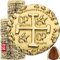 ZUCOS Piraten Münzen Zubehör,Goldmünzen-Set, Metall Goldtaler Deko Dublonen für DND Brettspiele, Cosplay, Realistische Mittelalter Geld-Imitation, Piratenschatz (35 PCS)
