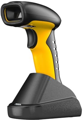 NETUM Industrieller Barcode Scanner 2D QR Bluetooth Mit Dock, Kabelloser 1D/2D Scanner, 2600mAh Akku, Stoßfest Staubdicht, Freihand Für Windows Mac Android iOS (RD-1202W)