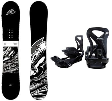 F2 Set Snowboard Blackdeck Schwarz + Sonic Pro Bindung Größen wählbar