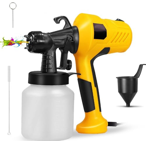 Farbsprühsystem, HVLP Farbsprühgerät 500W mit 800ML Behälter, Elektrische Spritzpistole für Gartenzaun, Wände, Möbel, Decke