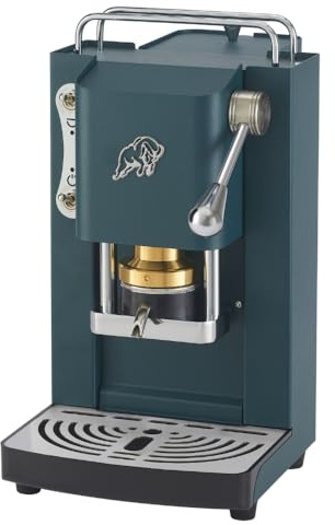 FABER COFFEE MACHINES 3.0 Pro Essential | Kaffeemaschine ESE 44 mm kompakt mit Glaskanister, herausnehmbarem Padhalter und verstellbarer Padpresse aus Messing (British Green, Chrom)