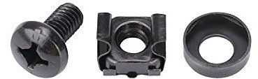 HMF 61120-120x Cage Nuts Set for Server Rack 10 or 19 Data Network Cabinet, M6 Screws, black