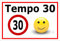 Melis Folienwerkstatt Schild - Tempo 30-45x30cm | Bohrlöcher | 3mm Hartschaum - S00040-043-B - 20 Varianten