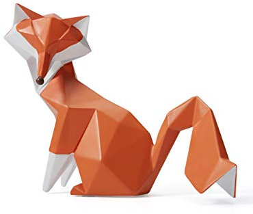 HAUCOZE Fuch Figur Skulptur Fox Deko Statue Tier Geschenk Modern Arts Polyresin 20cm