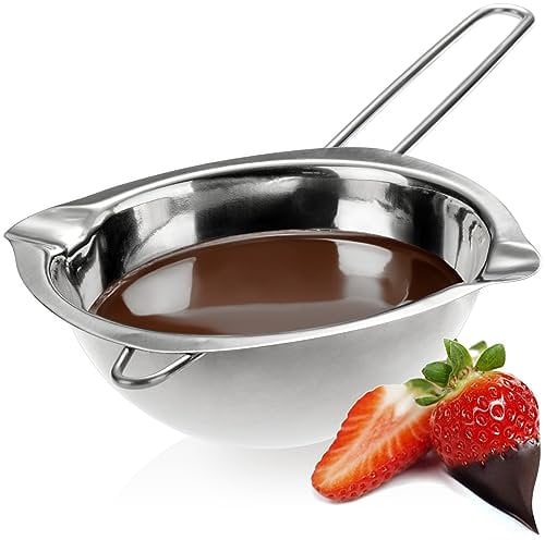 com-four® Pot de fusion pour bain-marie - Bol de fusion à 2 becs - bol de fusion pour bain-marie durable - casserole (1 pièce - 260ml)
