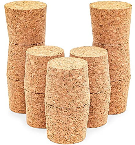 12 Pack Size 22 Cork Stoppers for Glass Bottles, Tapered Plugs for Arts and Crafts, DIY (4.3 x 3.8 x 3.8 cm)