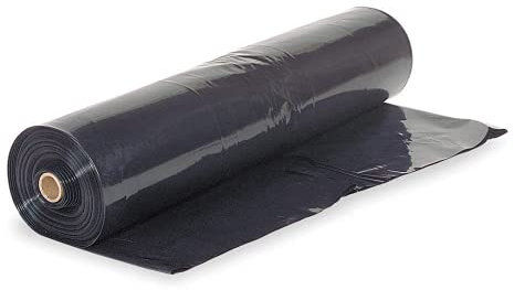 Farm Plastic Supply Schwarze Kunststofffolie, 10 mm, Schwarze Kunststoffplane, Polyethylen-Dampfsperre, Schwarze Malerplane, Rolle aus robustem Kunststoff