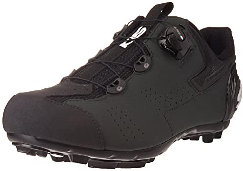 Sidi Unisex Zapatillas MTB Gravel Sneaker, Schwarz, Dunkelgrün, 44 EU