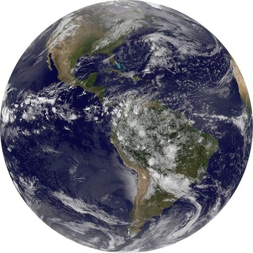 Komar DOT runde und selbstklebende Vlies Fototapete Earth - Ø Durchmesser 125 cm - 1 Stück - Erde, Planet, Tapete, Dekoration, Wandtapete, Wandbild, Wandbelag, Designtapete - D1-016