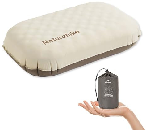 Naturehike Ultraleichtes Aufblasbares Schaumstoff-Bettkissen Aufblasbares Kissen Einstellbare Festigkeit, Ergonomisches,Leicht Zu Reinigendes Campingkissen für Reisen, Wandern, Zuhause