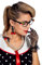 Wilbers&Wilbers Kostüm Zubehör 50er Jahre Rockabilly Set Brille Karneval Fasching