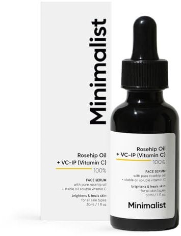 Minimalist Pure Rosehip Oil with Vitamin C Face Serum for Glowing Skin | Facial Oil For Men & Women | 30 ml