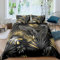 Palm Leaves Duvet Cover Super King Size,Tropical Bedding Set for Child Young,Botanical Jungle Comforter Cover Set,Plant Tree Leaf Weed Decor Quilt Cover Pastoral Style Bedroom Decor Gold Gray Black