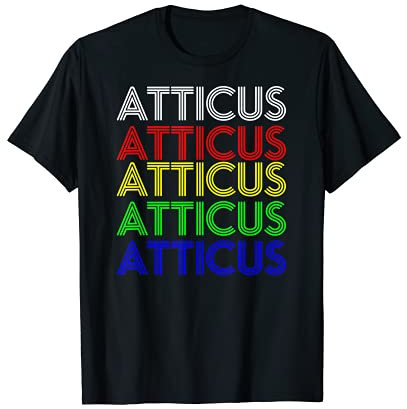 ATTICUS Personalisierter Vorname Retro Vintage Stil T-Shirt